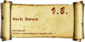Verb Bence névjegykártya